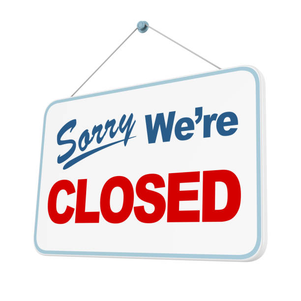 istock Sorry We're Closed Sign Hanging Isolated 1218814764