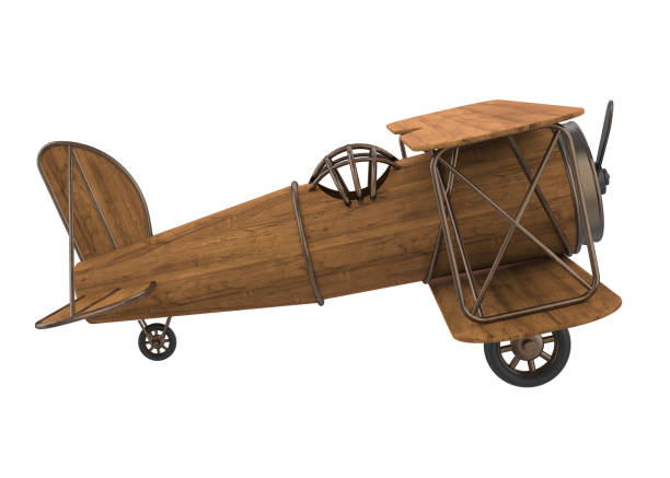 Remote control model bi-plane in flight.