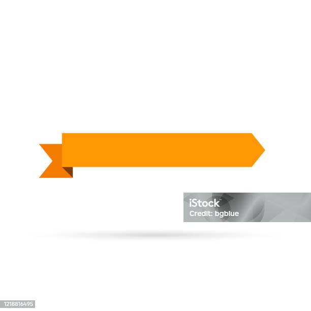Orange Text Ribbon Orange Ribbon Isolated On White Background Design Element Stock ...