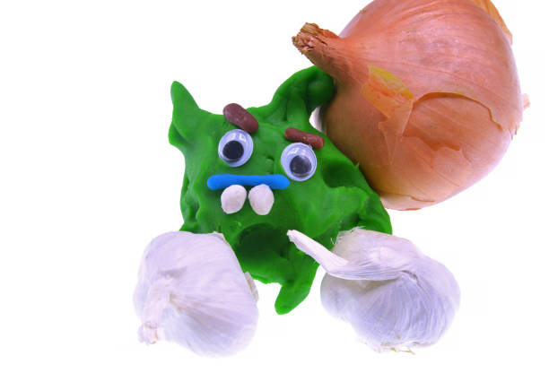 play dough toy with onion and garlic