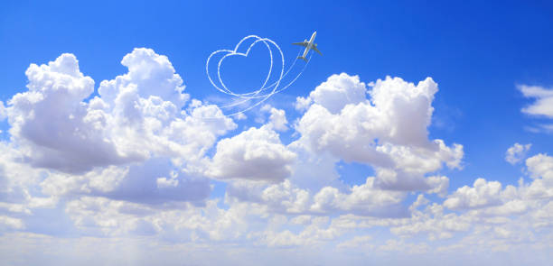 istock Aircraft draw a heart in the sky 1218816561