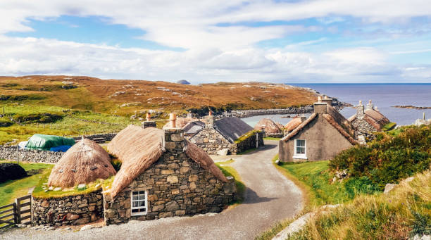 Garenin Blackhouse Village, Isle of Lewis, Scotland, UK stock photo