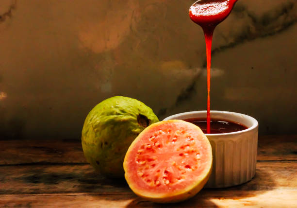 Guava Guava jam made with fruit. guava stock pictures, royalty-free photos & images