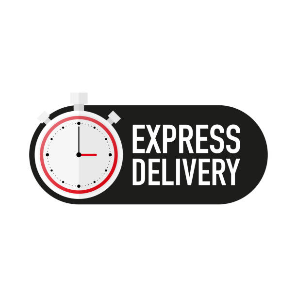 ilustrações, clipart, desenhos animados e ícones de temporizador com modelo de ilustração vetorial de contagem regressiva de texto express delivery em fundo branco. vetor - minute hand number 8 clock number 7