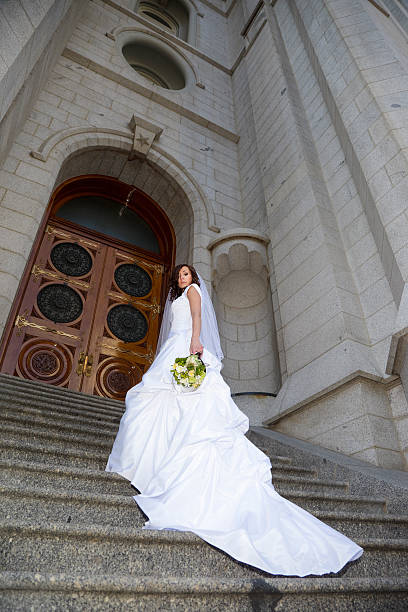 istock Bride in Front of Church 121882688