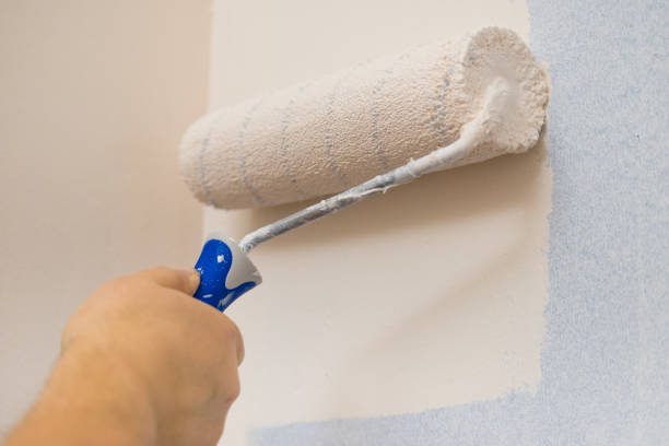 istock Person applying paint on wall 1218827435