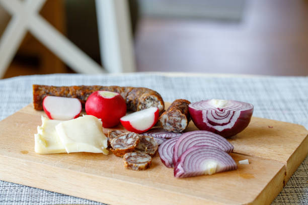 A plate of Romanian traditional food. Bio products