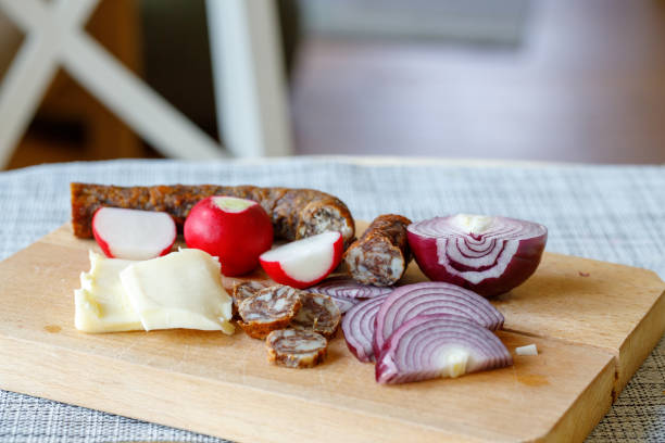 A plate of Romanian traditional food. Bio products