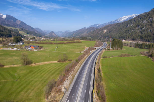 istock Empty highway in Austria during Corona lockdown/COVID-19 crisis 1218831422