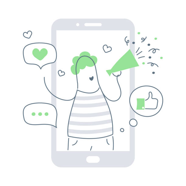 illustrations, cliparts, dessins animés et icônes de influencer marketing - mobilestock