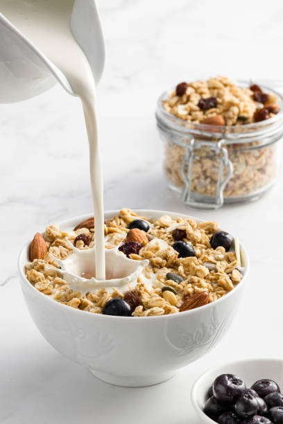 Breakfast Muesli splash - fotografia de stock