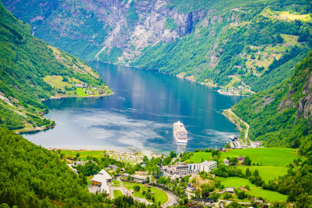 istock Fjord Geirangerfjord with cruise ship, Norway. 1218833403
