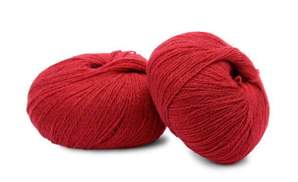 istock Hanks of yarn for knitting on white. 1218834798