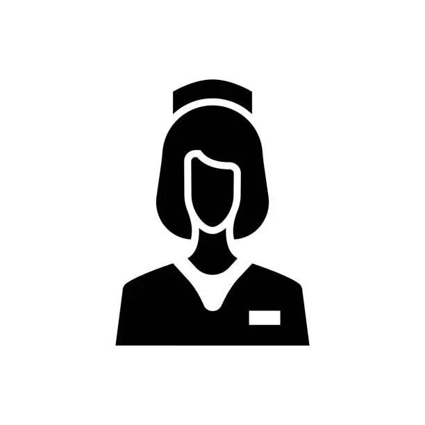 Vector illustration of Vector image of a flat, isolated icon nurse sign