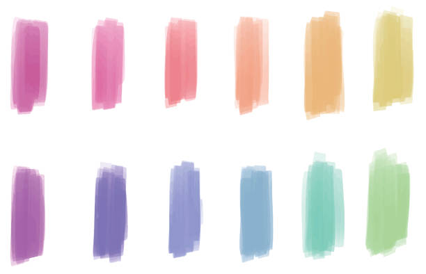 istock Set vector color highlighter. Illustration with markers and colored stripes. Hand-drawn bright strokes isolated on a white background. 1218840126