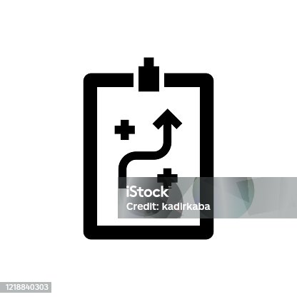 istock Vector image of a flat, isolated icon planning sign 1218840303