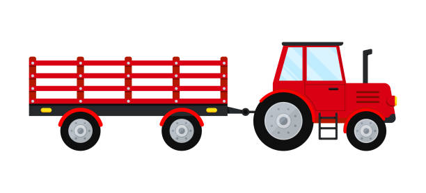 78 Tractor Pulling Wagon Illustrations & Clip Art - iStock | Farmer