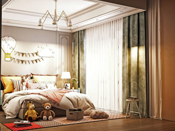 istock 3d render of luxury hotel room 1218841234