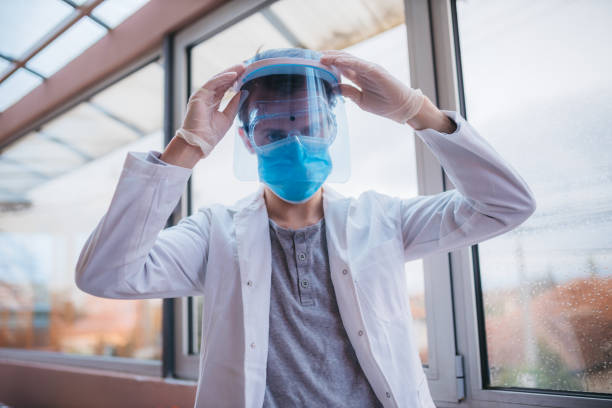 istock Visor as a medical protection from virus 1218845158