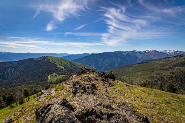 The Heaven's Gate Vista overlooks the Seven Devils Mountain and the Hells Canyon National Recreation Area in western Idaho.