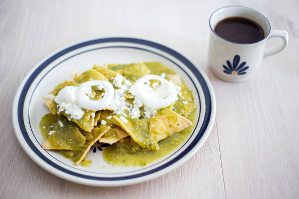 istock Mexican food, green chilaquiles 1218848290