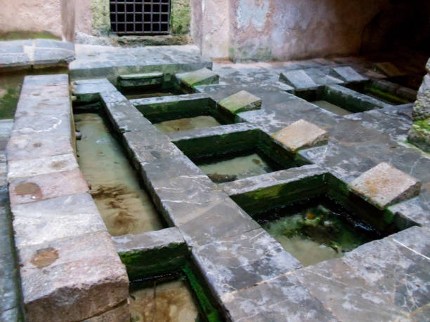 ancient roman baths on Cefalu, Sicily island, Italy