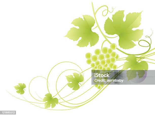 Красивый Зеленый Виноград Лоза Фоне — стоковая векторная графика и другие изображения на тему Абстрактный - Абстрактный, Виноград шардоне, Без людей