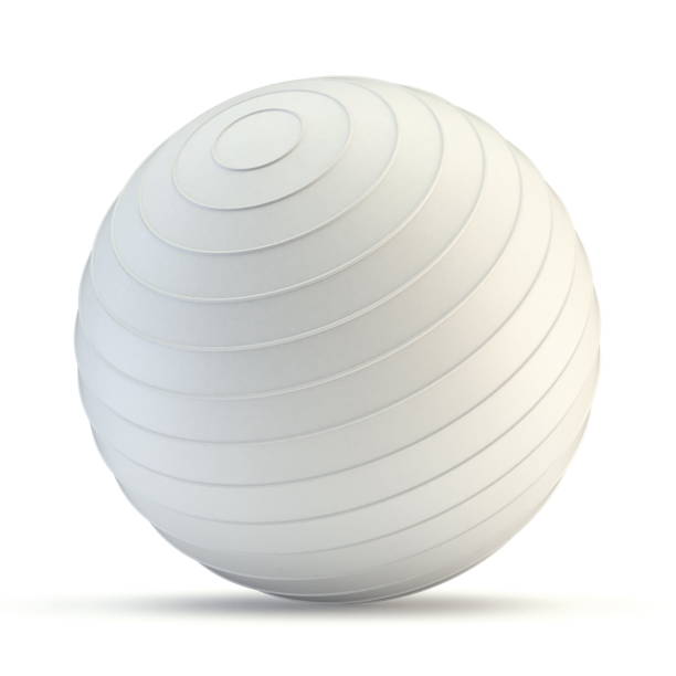 White fitness ball 3D White fitness ball 3D render illustration isolated on white background fitness ball stock pictures, royalty-free photos & images