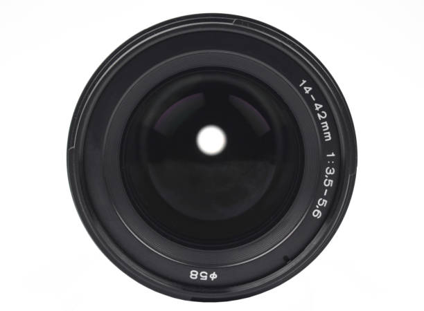 istock A camera lens of black color placed on an isolated empty white background 1218861676