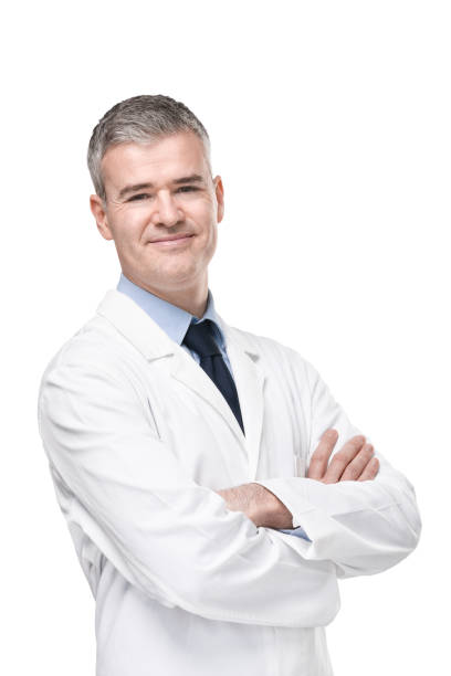 istock Confident male doctor or pharmacist in white lab 1218866330