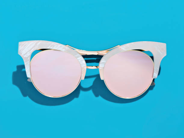 istock Single blush pink sunglasses on pastel background. 1218867343