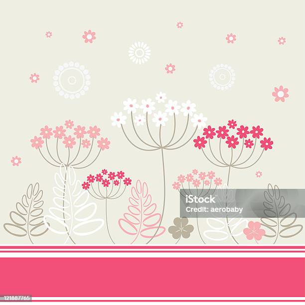 Garden Flowers And Herbs Фоне — стоковая векторная графика и другие изображения на тему Без людей - Без людей, Векторная графика, Ветвь - часть растения