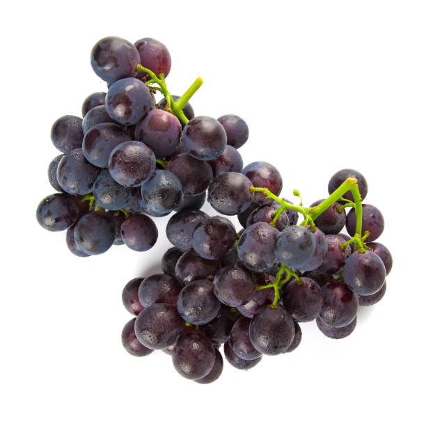 istock Overhead view of fresh grape isolated on white background. 1218881612