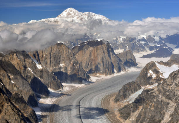 Great Gorge of the Ruth Glacier, Mt Denali above stock photo