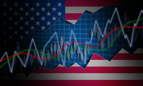 istock America stock market with candle stick graph chart 1218884507