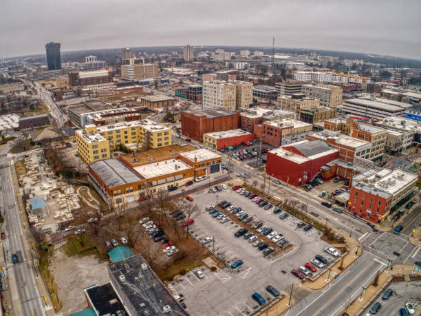 Aerial View of Downtown Springfield, Missouri on a Cloudy Winter Day Aerial View of Downtown Springfield, Missouri on a Cloudy Winter Day springfield missouri photos stock pictures, royalty-free photos & images
