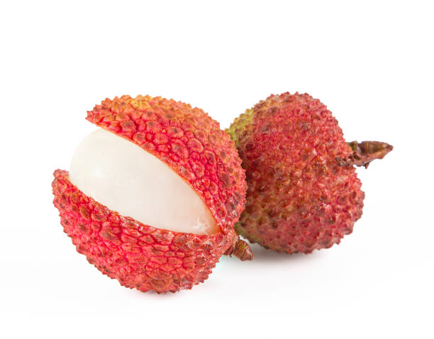 istock Fresh litchi isolated on white background. 1218885573