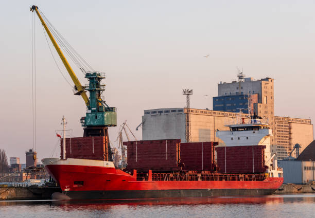 istock bulk cargo ship at the port quay on a beautiful sunny morning 1218886362