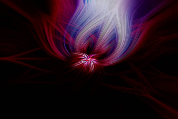istock Modern colorful background illustration, abstract twisted light fibers background. 1218888133