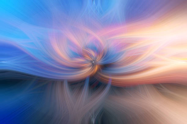 istock Modern colorful background illustration, abstract twisted light fibers background. 1218888138