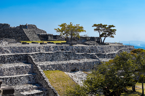Pirámides y ruinas del sitio arqueológico de Xochicalco, Morelos, México photo