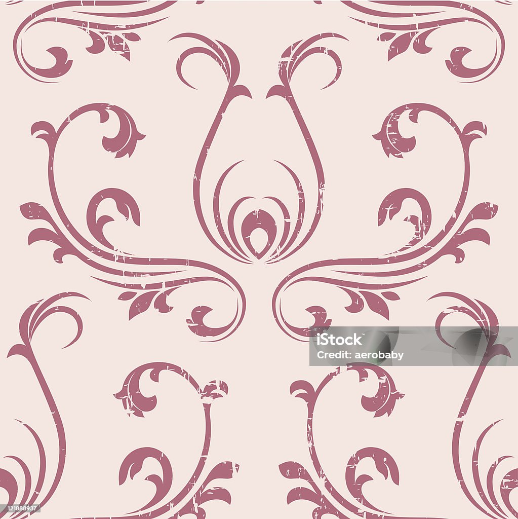 Seamless ornate фон с гранж эффект. - Векторная графика Без людей роялти-фри