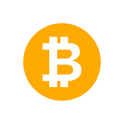 bitcoin currency coin orange for icon isolated on white, cryptocurrency bitcion money for app symbol, simple flat bitcoin money, currency digital bitcoin coin for financial concept
