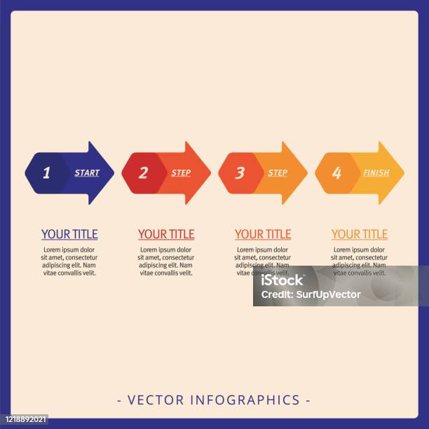 Vector Arrow Process Process Arrow Diagram Template Stock Illustration - Download Image Now ...