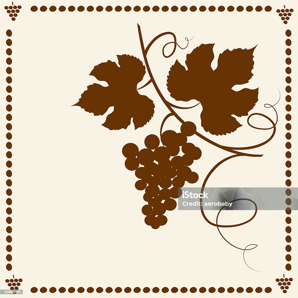 Виноград на виноградной лозы обрамляют фоне. - Векторная графика Бежевый роялти-фри