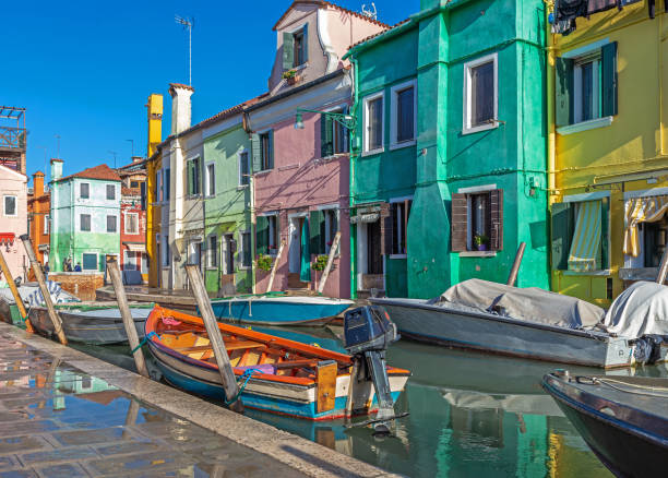 istock Colorful houses in Burano, Venice 1218897647