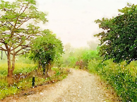 art watercolor of landscape background