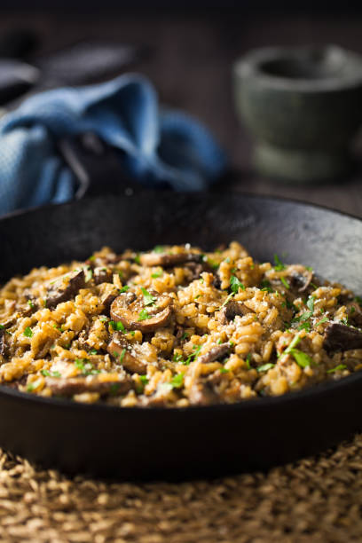 istock Healthy Vegan mushroom risotto 1218905271