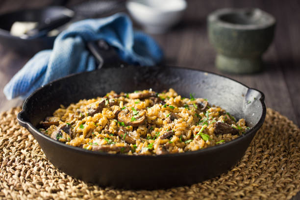 istock Healthy Vegan mushroom risotto 1218905277
