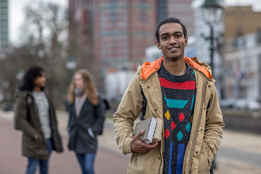 Multi ethnic university student going to classes in the Netherlands